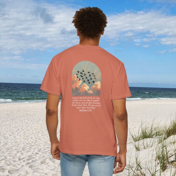 Look at the Birds of the Air Christian T-Shirt - Matthew 6:26 13 Model of Look at the Birds of the Air Christian T-Shirt - Matthew 6:26 12