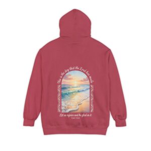 The Day the Lord Has Made Christian Hoodie - Comfort Colors Beach Sunset Psalm 118:24 Christian Sweatshirt - Image 24