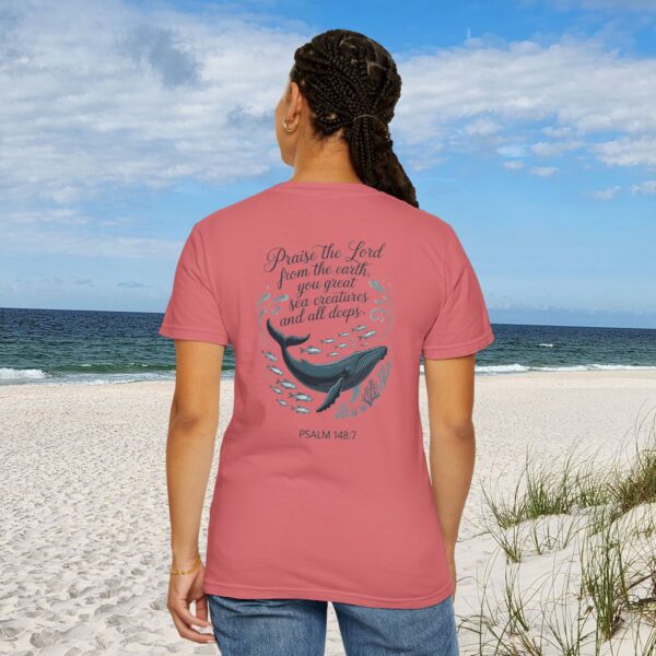 Model of Praise the Lord from the Earth Christian T-Shirt - Psalm 148:7 56