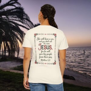 You Shall Call His Name Jesus Christian T-Shirt - Matthew 1:21 - Image 7