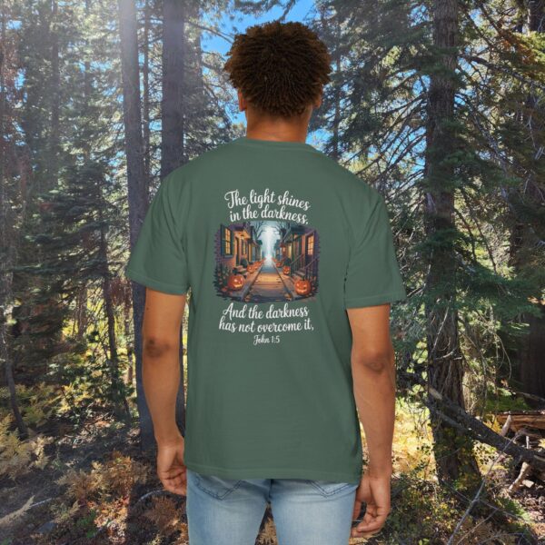Model of Halloween The Light Shines in the Darkness Christian Shirt - John 1:5 30