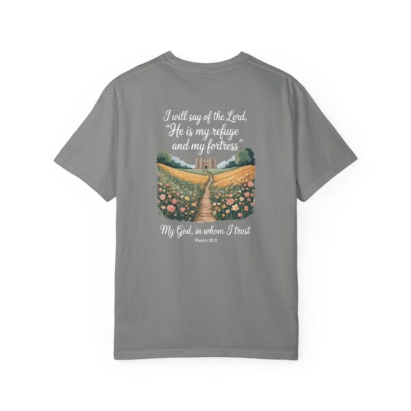 Model of The Lord is My Refuge Christian T-Shirt - Psalm 91:2 46