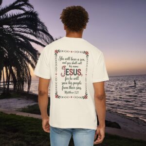 You Shall Call His Name Jesus Christian T-Shirt - Matthew 1:21 - Image 8