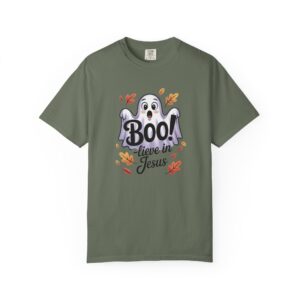 Boo-lieve in Jesus Adorable Ghost Christian T-Shirt - Image 4