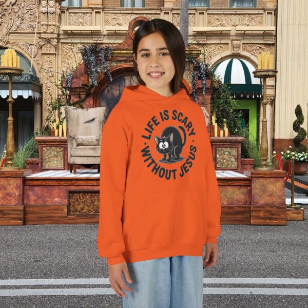 Model of Life is Scary Without Jesus Kids Christian Hoodie 2