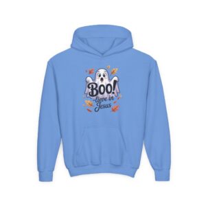 Boo-lieve in Jesus Ghost Kids Christian Hoodie - Image 23