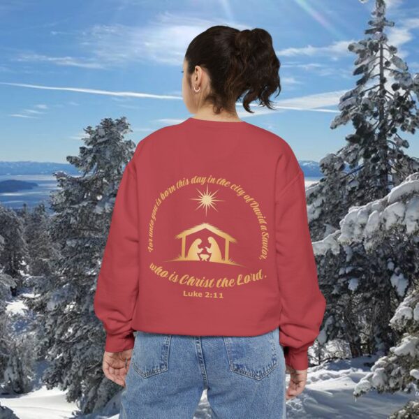 Model of For Unto You Is Born - Manger Scene Christian Sweatshirt 1