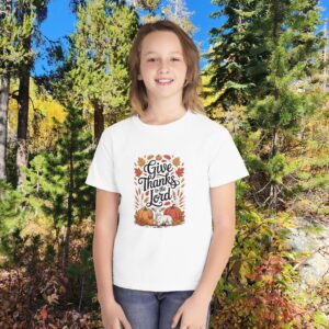 Give Thanks to the Lord Kids Christian T-Shirt - Image 3
