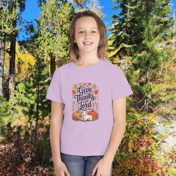 Model of Give Thanks to the Lord Kids Christian T-Shirt 32
