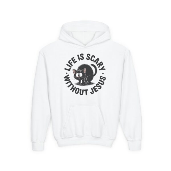 Model of Life is Scary Without Jesus Kids Christian Hoodie 14