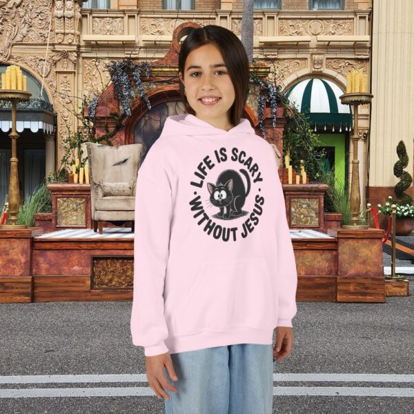Model of Life is Scary Without Jesus Kids Christian Hoodie 58