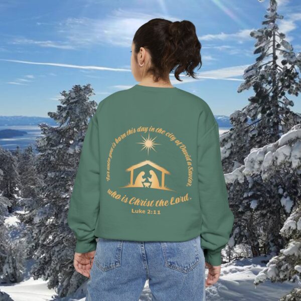 Model of For Unto You Is Born - Manger Scene Christian Sweatshirt 34