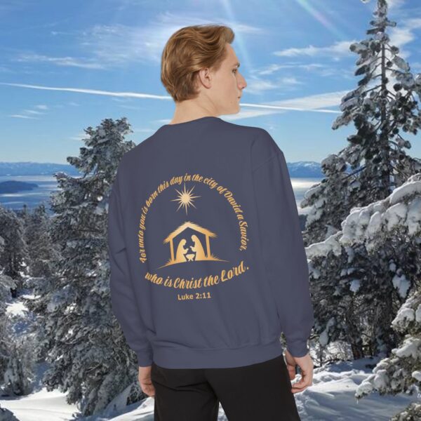 Model of For Unto You Is Born - Manger Scene Christian Sweatshirt 42
