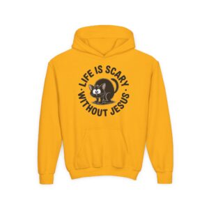 Life is Scary Without Jesus Kids Christian Hoodie - Image 16