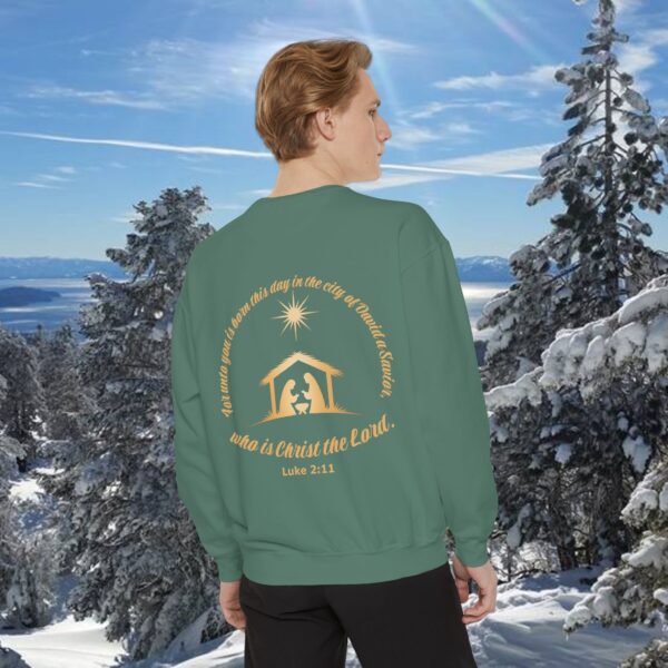 Model of For Unto You Is Born - Manger Scene Christian Sweatshirt 32