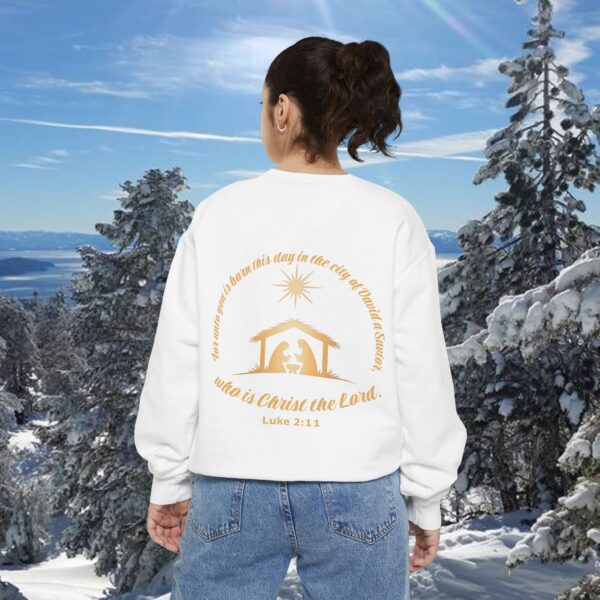 Model of For Unto You Is Born - Manger Scene Christian Sweatshirt 14