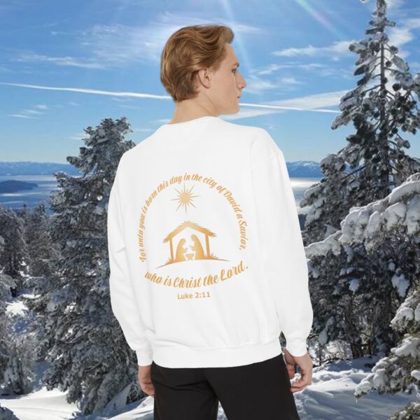 Model of For Unto You Is Born - Manger Scene Christian Sweatshirt 12