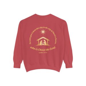 For Unto You Is Born - Manger Scene Christian Sweatshirt - Image 4