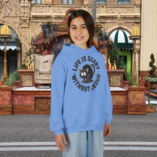 Model of Life is Scary Without Jesus Kids Christian Hoodie 42