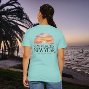New Mercies New Year Christian Sunrise T-Shirt - Image 17