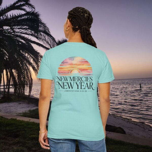Model of New Mercies New Year Christian Sunrise T-Shirt 28