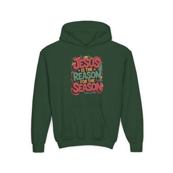 Model of The Reason for the Season Kids Christian Hoodie 4