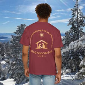 For Unto You Is Born Manger Scene Christian T-Shirt - Image 22