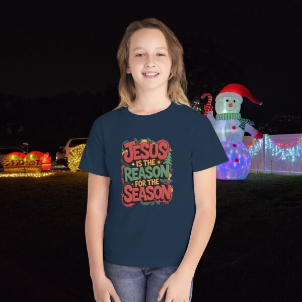 Model of The Reason for the Season Kids Christian T-Shirt 12