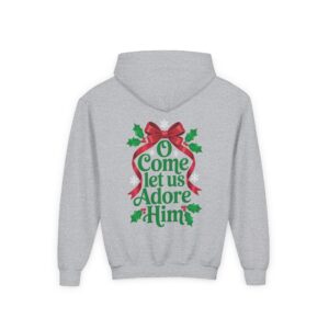 O Come Let Us Adore Him Christian Kids Hoodie - Image 14