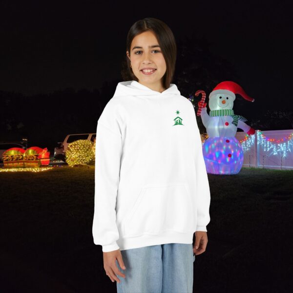 Model of O Come Let Us Adore Him Christian Kids Hoodie 4