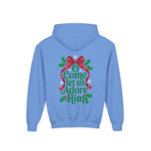 O Come Let Us Adore Him Christian Kids Hoodie - Image 19