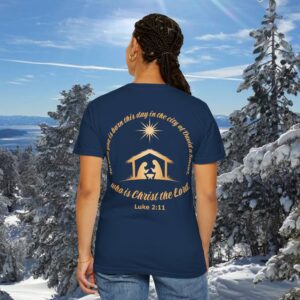 For Unto You Is Born Manger Scene Christian T-Shirt - Image 16