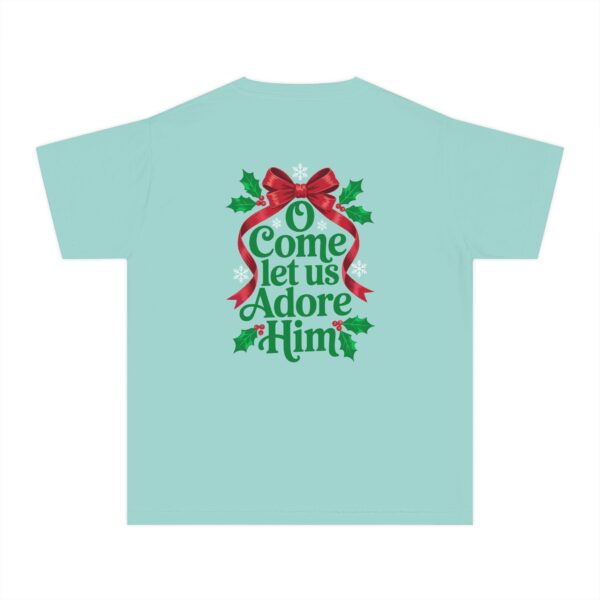 Model of O Come Let Us Adore Him Christian Kids T-Shirt 22