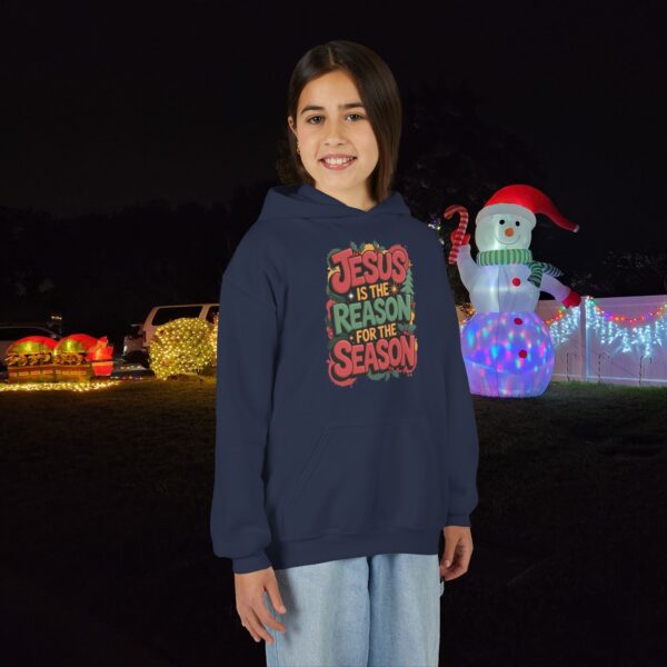 Model of The Reason for the Season Kids Christian Hoodie 8