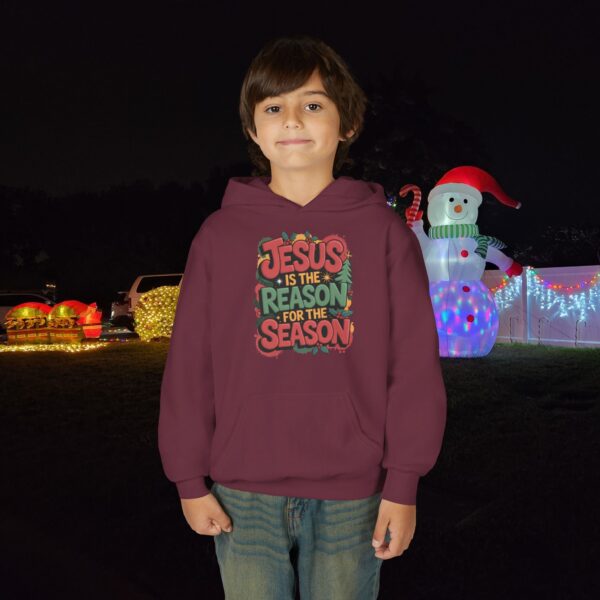 Model of The Reason for the Season Kids Christian Hoodie 30