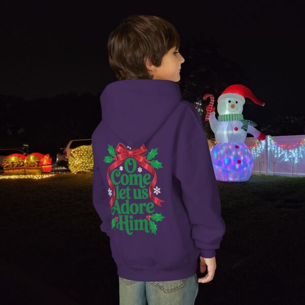 Model of O Come Let Us Adore Him Christian Kids Hoodie 52
