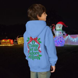 O Come Let Us Adore Him Christian Kids Hoodie - Image 17