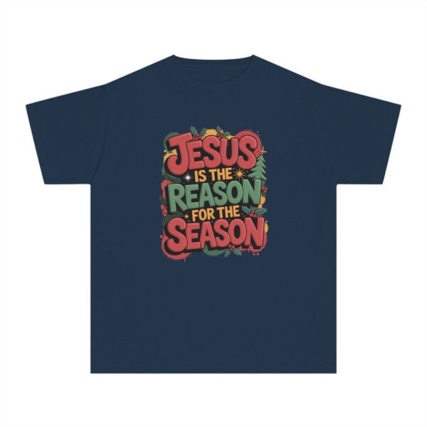 Model of The Reason for the Season Kids Christian T-Shirt 14