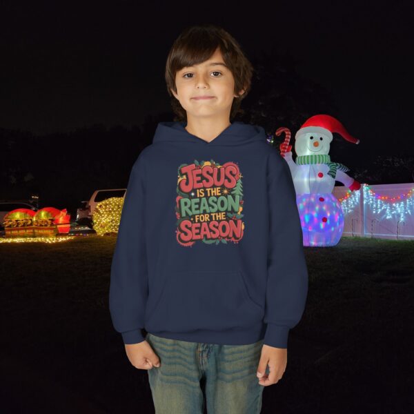 Model of The Reason for the Season Kids Christian Hoodie 6