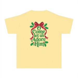 O Come Let Us Adore Him Christian Kids T-Shirt - Image 9