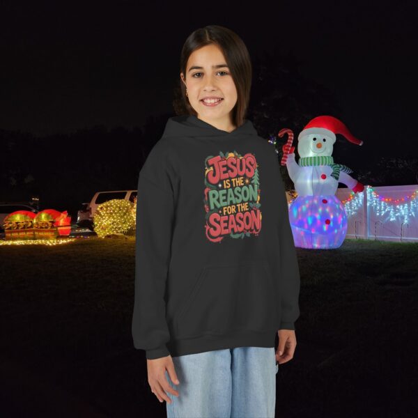 Model of The Reason for the Season Kids Christian Hoodie 20