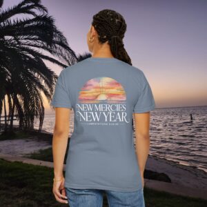 New Mercies New Year Christian Sunrise T-Shirt - Image 25