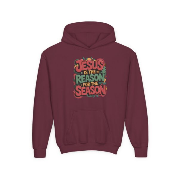 Model of The Reason for the Season Kids Christian Hoodie 34