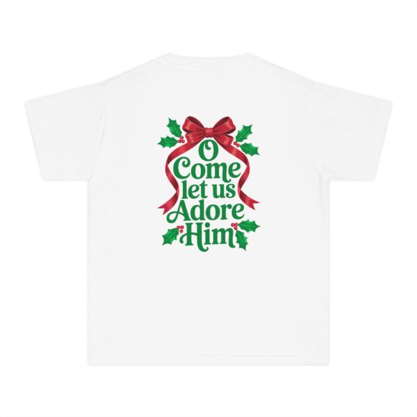 Model of O Come Let Us Adore Him Christian Kids T-Shirt 10