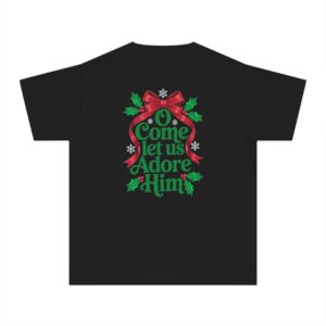 O Come Let Us Adore Him Christian Kids T-Shirt - Image 18