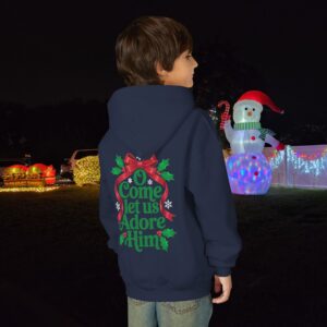 O Come Let Us Adore Him Christian Kids Hoodie - Image 22