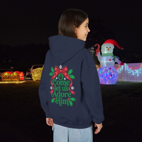 Model of O Come Let Us Adore Him Christian Kids Hoodie 40