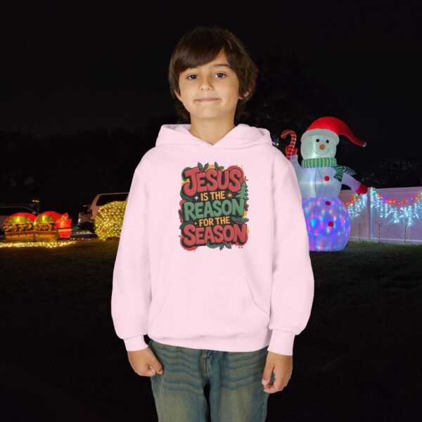 Model of The Reason for the Season Kids Christian Hoodie 36