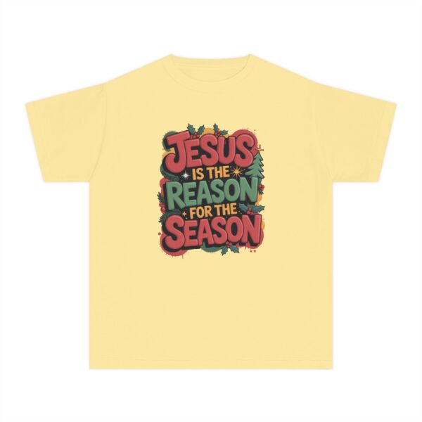 Model of The Reason for the Season Kids Christian T-Shirt 6