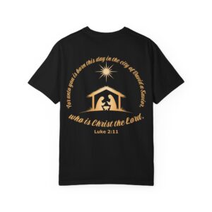 For Unto You Is Born Manger Scene Christian T-Shirt - Image 15